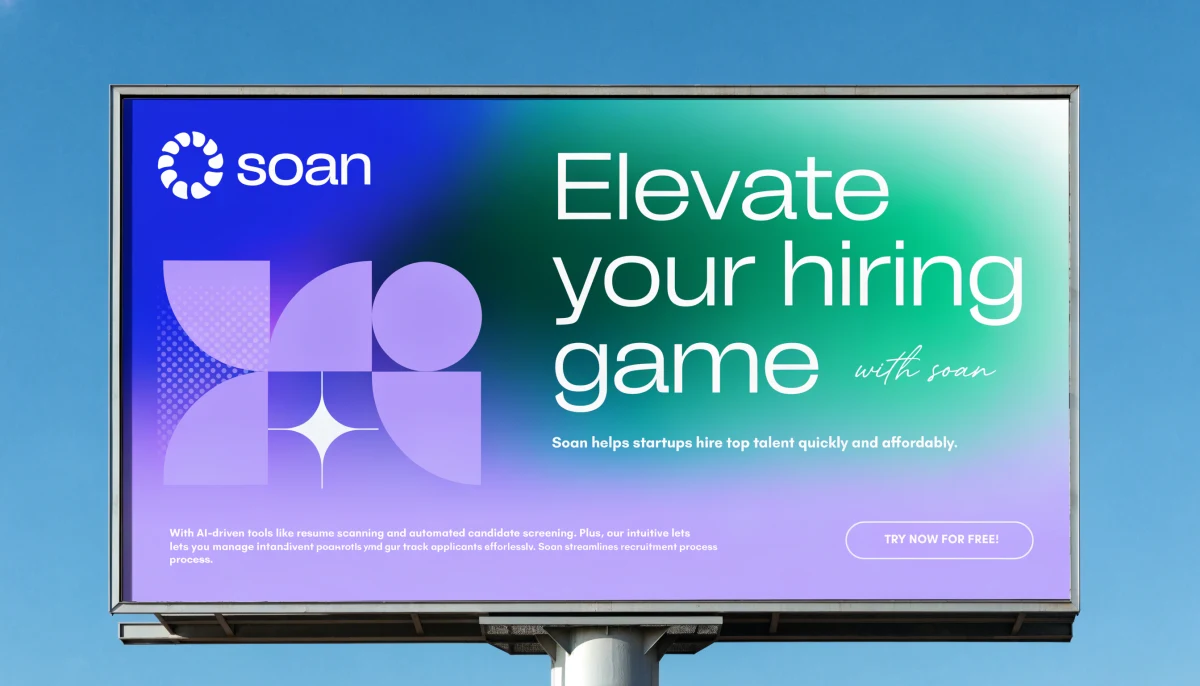 Create a photorealistic outdoor billboard mockup standing alone against a completely clear blue sky.

Background:
Only p