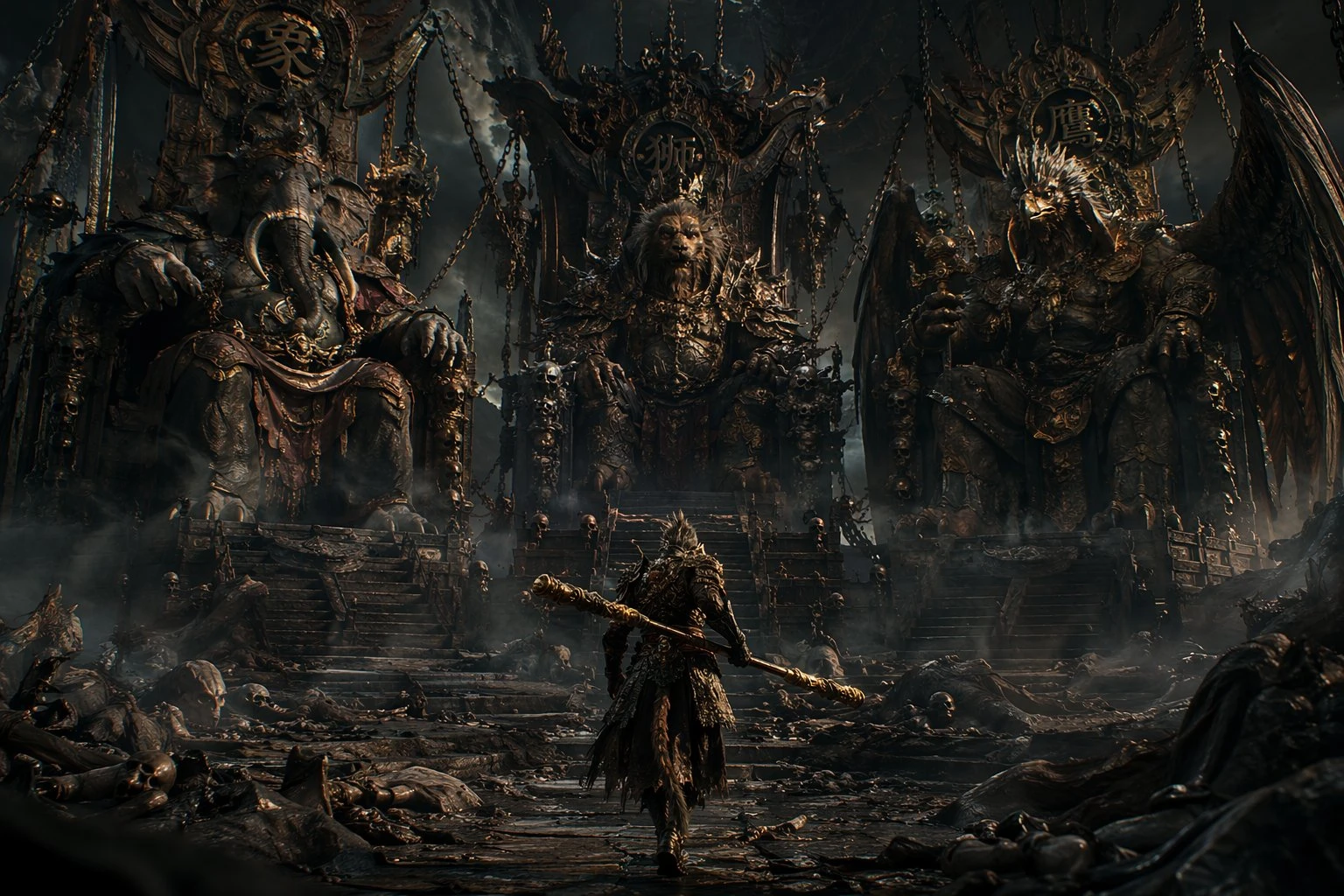 Chinese mythology epic scene